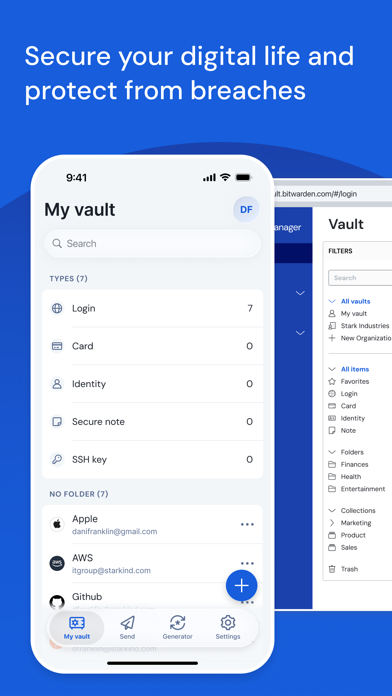 Bitwardenのストア掲載スクリーンショット