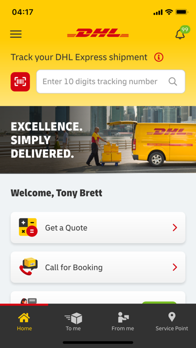 DHL ExpressのApp Store掲載スクリーンショット