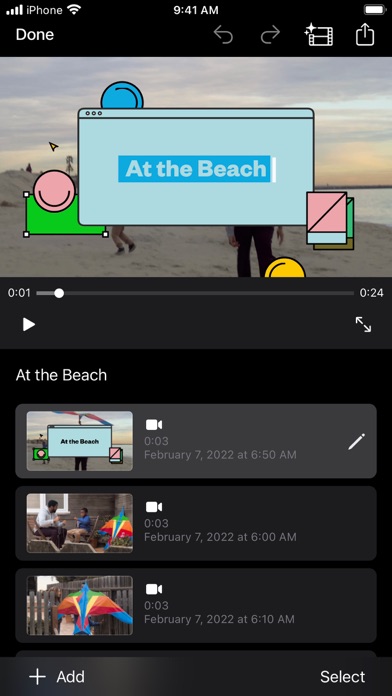 iMovieのApp Store掲載スクリーンショット