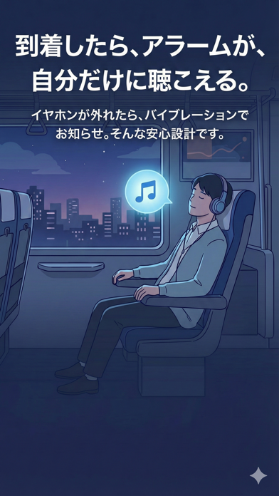 乗り過ごし防止アラームのストア掲載スクリーンショット