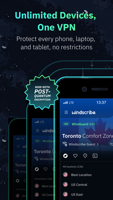 WindscribeのApp Store掲載スクリーンショット